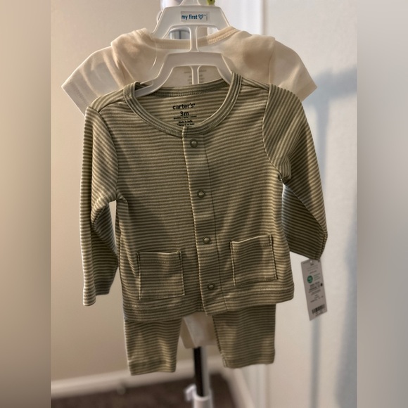 Carter's Other - Carter's Green Striped Baby Bodysuit